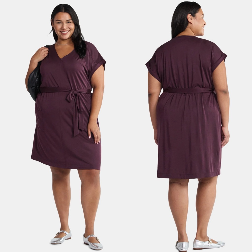New! Terra And Sky Knit Belted Utility Dress Womens Size 14w
